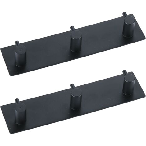 Lot de 2 crochets muraux adhésifs en acier inoxydable 304, patères sans perçage pour cuisine salle de bain porte (1/5)