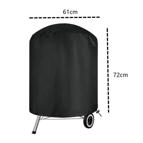 Housse de protection pour barbecue d'extérieur Weber 57 cm, housse de protection pour barbecue Weber 57 cm, housse de protection ronde en toile Oxford 210D imperméable pour barbecue d'extérieur (Φ61 × (1/5)