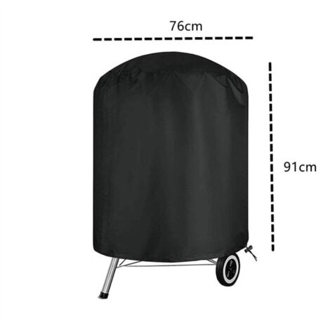 Housse de protection pour barbecue d'extérieur Weber 57 cm, housse de protection pour barbecue Weber 57 cm, housse de protection ronde en toile Oxford 210D imperméable pour barbecue d'extérieur (Φ76 × (1/5)