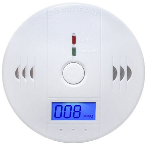 Détecteur de Monoxyde de Carbone CO Alarme Maison Intérieur Détecteur Gaz Batterie Non Incluse 1 Pièce