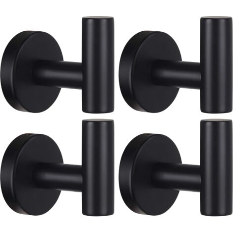 Langray – Crochet porte-serviettes mural en acier inoxydable SUS 304 – Noir mat – Résistant à la rouille – Charge 5 kg – Installation facile