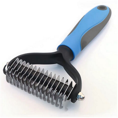AIDUCHO Brosse De Toilettage Pour Animaux De Compagnie - Peigne De Râteau Pour Sous-Poil Et Démêlage Double Face Pour Chiens Et Chats, Extra Large