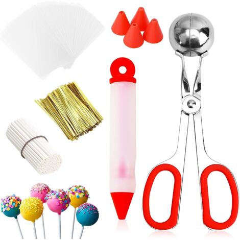 Backset mit Papierstäbchen, Dekorierstift, Cake-Pop-Formen, Lollipop-Cake-Pop-Set, Eisportionierer und Dekorierstift (1/5)