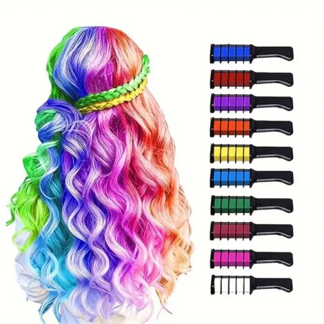 Haarfärbekamm – Einwegkreiden für temporäres Färben, mehrfarbige und kreative Haarstifte, auswaschbar, bunt & einfach anzuwenden (1/5)