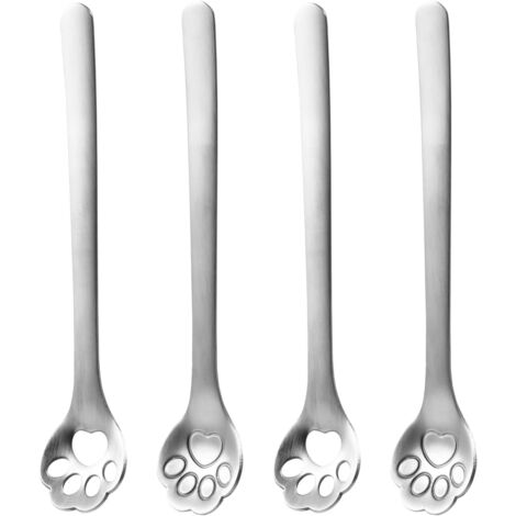 Set aus acht Edelstahl-Teelöffeln in Katzenkrallenform für Tischservice und Getränke, originelles Design