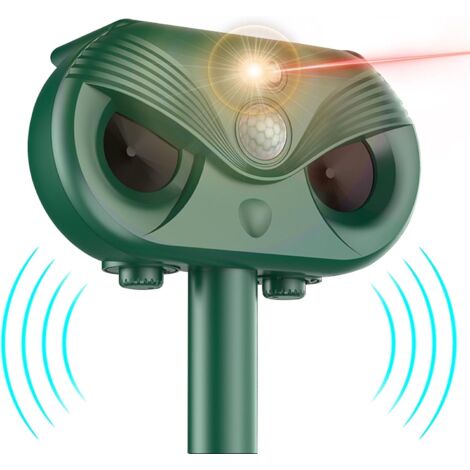 Wasserdichter, solarbetriebener Ultraschall-Katzen- und Hundeabwehrer für Flächen bis zu 500 Quadratmetern mit effektivem Licht gegen Tiere und Nagetiere. (1/5)