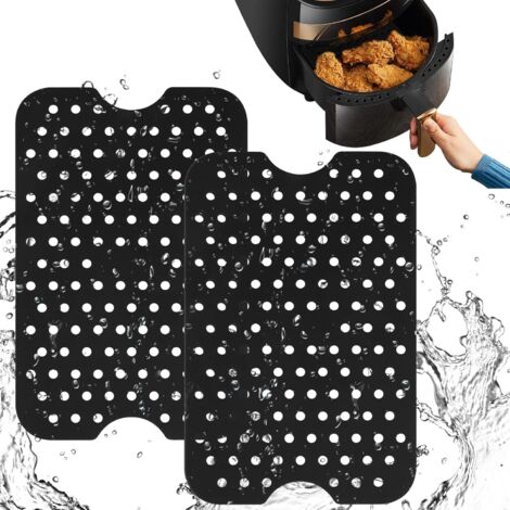 Set mit 2 perforierten Airfryer-Einlagen – wiederverwendbares Antihaft-Kochzubehör, hitzebeständig, spülmaschinenfest & praktisch (1/5)