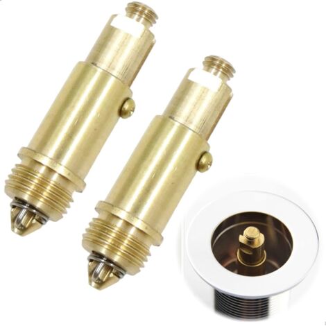 Set aus zwei Abflussabdeckungen aus Messing mit Befestigungsschrauben für Waschbecken-Abfluss (1/5)