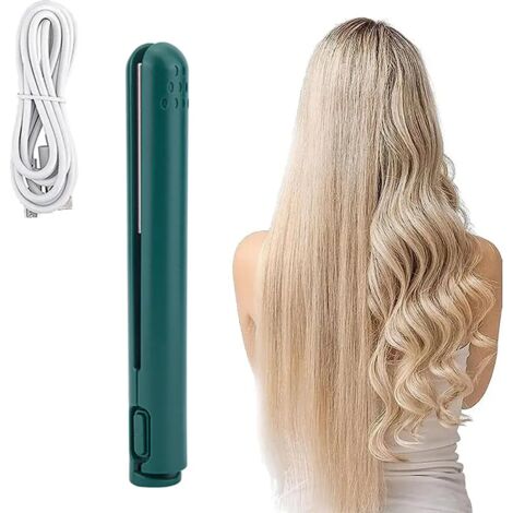 Mini-Reiselockenstab mit 2-in-1-Funktion, tragbarer USB-Anschluss, grün, für unterwegs – das perfekte Styling-Accessoire fürs Haar. (1/5)