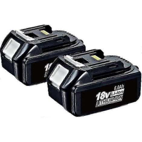 Eclairage Design – Lot de 2 batteries sans fil 18V 6,0Ah LXT Li-ion – Haute capacité 6000mAh – Indicateurs LED – Compatible outils Makita