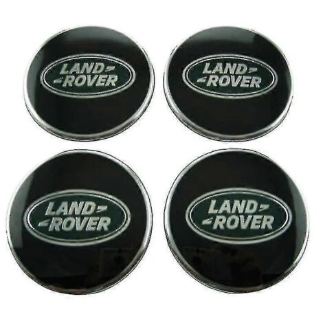 Enjoliveurs centraux de roue en alliage Land Rover noirs et verts, 63 mm, lot de 4 pièces