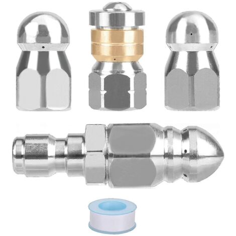 Kit de buses de nettoyage haute pression pour canalisations, avec différents modèles pour nettoyeur haute pression 1/4 pouce Quick C (1/5)
