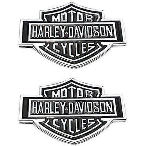Lot de 2 emblèmes 3D Harley Davidson pour réservoir de moto, garde-boue arrière, coffre latéral de voiture, badges métalliques