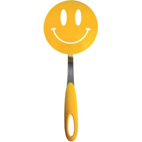 Spatulart Smiley Nylon Flex Turner, spatule de cuisine surmoulée en silicone, manche robuste en acier, compatible avec les revêtements antiadhésifs, motif visage, H x 11,75 (1/5)