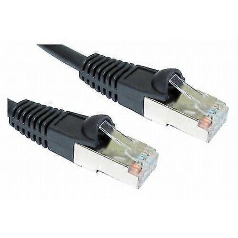 Câble Ethernet Cat5e, blindé et anti-accrochage, câble réseau CAT 5 RJ45, câble réseau Internet, Gigabit FTP, câble Internet coloré (1 m, noir)