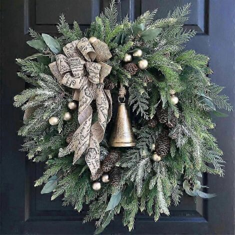 Couronne de Noël avec pommes de pin et aiguilles de pin - Décorations et ornements de Noël et du Nouvel An 2022 - Meilleure vente (1/5)