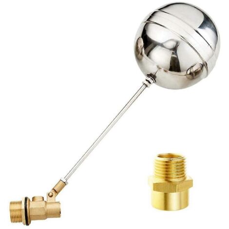 Vanne à flotteur filetée 3/4 pouce et raccord de tuyau en laiton pour réservoir d'eau avec contrôle automatique du niveau d'eau (1/5)