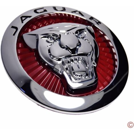 Jaguar XF Supercharged Growler, emblème rond rouge de 72 mm, calandre avant, autocollant arrière