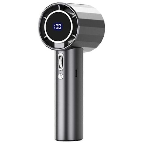 Ventilateur portable haute vitesse, rechargeable par USB, idéal pour le camping et les voyages en plein air.