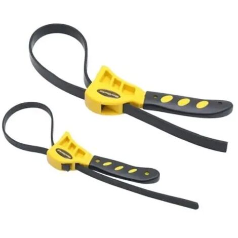Clé à sangle en caoutchouc améliorée - Lot de 2 clés à sangle réglables de 500 mm et 600 mm pour filtres à huile, clé à tuyau en caoutchouc robuste, ouvre-bocal pour mécaniciens et plombiers (1/4)