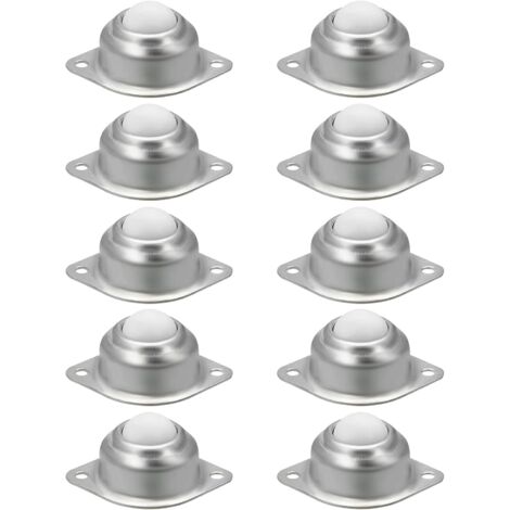 Lot de 8 roulettes à billes en nylon pour meubles ou armoires, roulettes de meubles, roulements à billes en nylon et acier inoxydable pour roulettes de meubles (1/4)