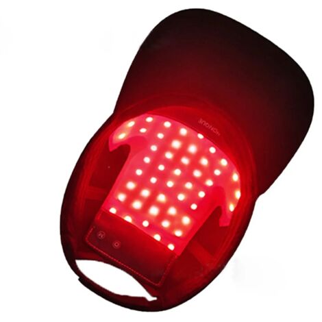Casque laser LLLT pour la repousse des cheveux : thérapie de repousse rapide et de prévention de la chute avec 48 LED - 3 niveaux d'intensité, réglable