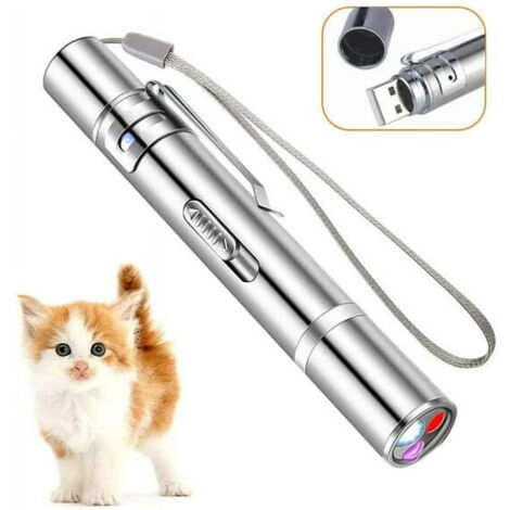 Jouet laser pour chat, pointeur laser rouge, jouet interactif pour chats et chiens d'intérieur, pointeur laser rechargeable USB pour que les chats puissent chasser les chatons.
