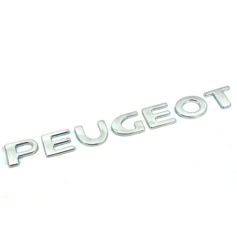 Lettres autocollantes chromées 3D pour voiture, emblème, autocollant, inscription Peugeot