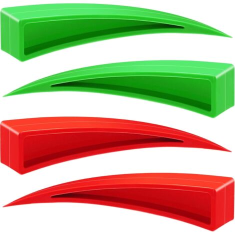 Outil de débosselage sans peinture en forme de cale incurvée pour vitre de voiture (4 pièces). Outil de débosselage en plastique pour portières de voiture. (1/4)