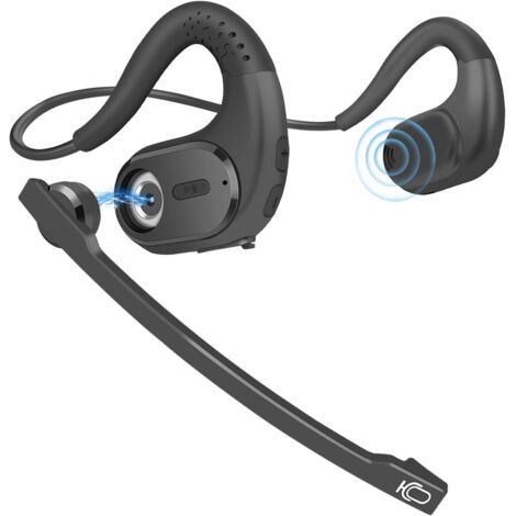 Casque Bluetooth Trucker, casque sport sans fil avec microphone à perche amovible et bouton de sourdine, écouteurs Bluetooth à oreille ouverte (1/4)