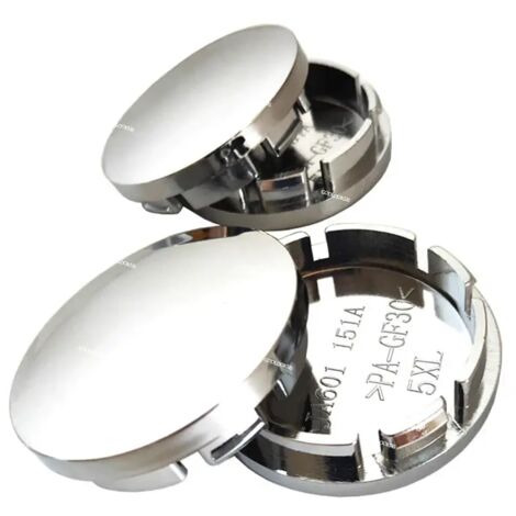 Lot de 4 enjoliveurs centraux de roue de voiture de 56 mm, universels, en ABS, pour pneus de véhicule - couleur : argent (1/3)