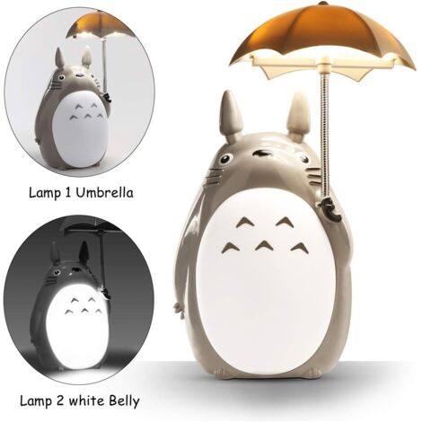 Veilleuse « Mon Voisin aux Choses Mignonnes », produits dérivés Totoro, avec 2 modes d'éclairage, lampe de chevet idéale pour la lecture, cadeau parfait pour les filles, les garçons et les amis. (1/3)