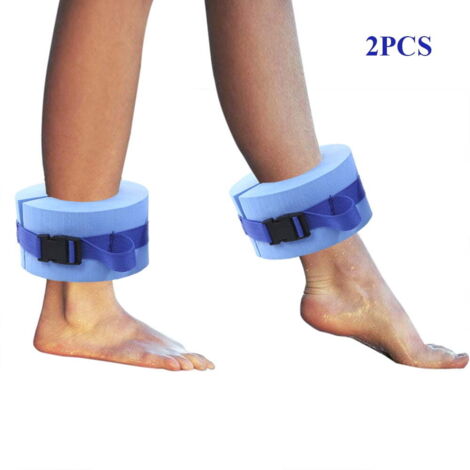 Bandes de cheville pour la natation, lot de 2, manchettes aquatiques en mousse, bouée pour l'aquagym, ceintures bleues pour chevilles et bras avec boucle à dégagement rapide pour la natation et le fit (1/3)