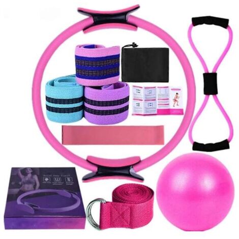 Kit Pilates : Kit essentiel pour femmes, anneaux et balles de Pilates, bandes de résistance, idéal pour les entraînements à domicile.