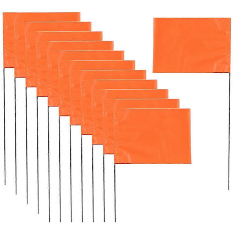 Lot de 50 drapeaux de marquage, drapeaux de ferme Orange 38x10x13 cm, drapeaux de marquage, drapeaux de pelouse, drapeaux d'irrigation (1/4)