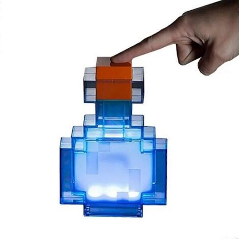 Lampe de bureau LED Minecraft en forme de bouteille, Ã couleurs changeantes Veilleuse 18 cm (1/4)