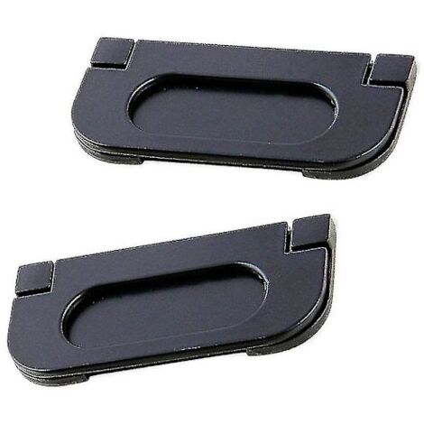 Lot de 2 poignées de porte encastrées en alliage d'acier inoxydable noir pour portes coulissantes (1/5)