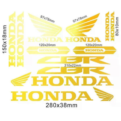 Kit d'autocollants en vinyle pour moto Honda, logo CBR HRC, ensemble d'autocollants pour réservoir et casque CBR Or brillant