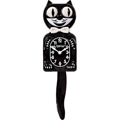 Petite horloge classique noire de 32,4 cm (12,75 pouces) avec yeux roulants et agitateurs