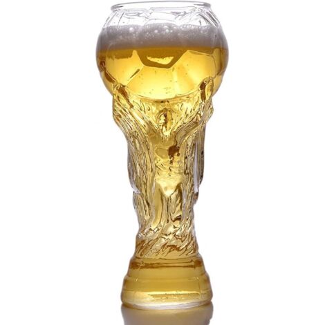 Verre à bière en forme de ballon de football, édition spéciale Coupe du Monde, 450 ml (15,2 oz), cadeau idéal pour papa, votre copain ou un fan de foot.