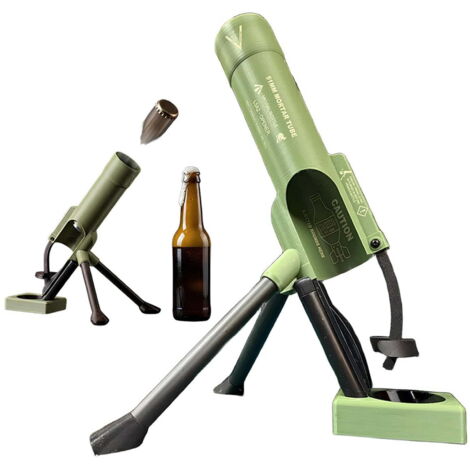 Ouvre-bouteille mortier pour bière, ouvre-bouteille mortier pour bière avec bouchon tactique robuste