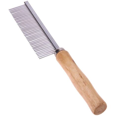 Peigne pour chien et chat, peigne démêlant, peigne de toilettage avec manche en acier inoxydable (1/2)
