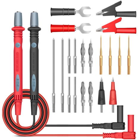Kit de cordons de test pour multimètre Fluke 22 en 1 avec sonde à pinces crocodiles électriques (1/4)