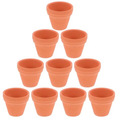Pots en terre cuite, lot de 10 mini pots de 3,5 cm pour petites plantes succulentes en pépinière (1/5)