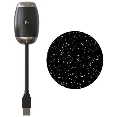 Veilleuse projecteur de ciel étoilé avec luminosité réglable, rotation à 360°, commande tactile facile, rechargeable par USB, pour l'éclairage de chambre. (1/5)