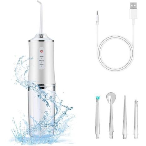 Hydropulseur électrique sans fil, 3 modes, 4 buses, nettoyage et rinçage des dents (1/5)
