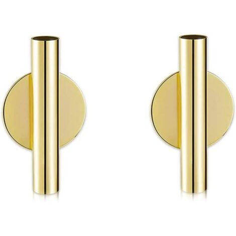 Lot de 2 vases muraux en métal, support moderne pour fleurs sèches pour porche, maison, bureau (1/5)