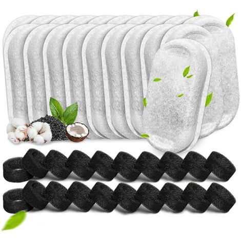 40 filtres de rechange pour fontaine à eau pour chat (compatibles avec les fontaines en acier inoxydable de 2 L et 3,2 L) (1/5)