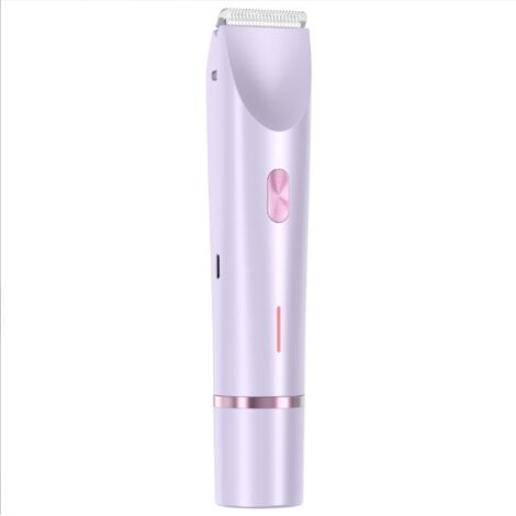 Tondeuse bikini électrique 2 en 1 pour femmes, étanche, épilation Jambes, bras, aisselles, visage rose, double tête, Type-C violet (1/5)