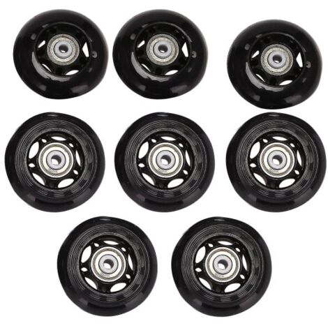 Lot de 8 roues de rechange avec roulements pour rollers intérieur/extérieur, 64 mm (1/5)